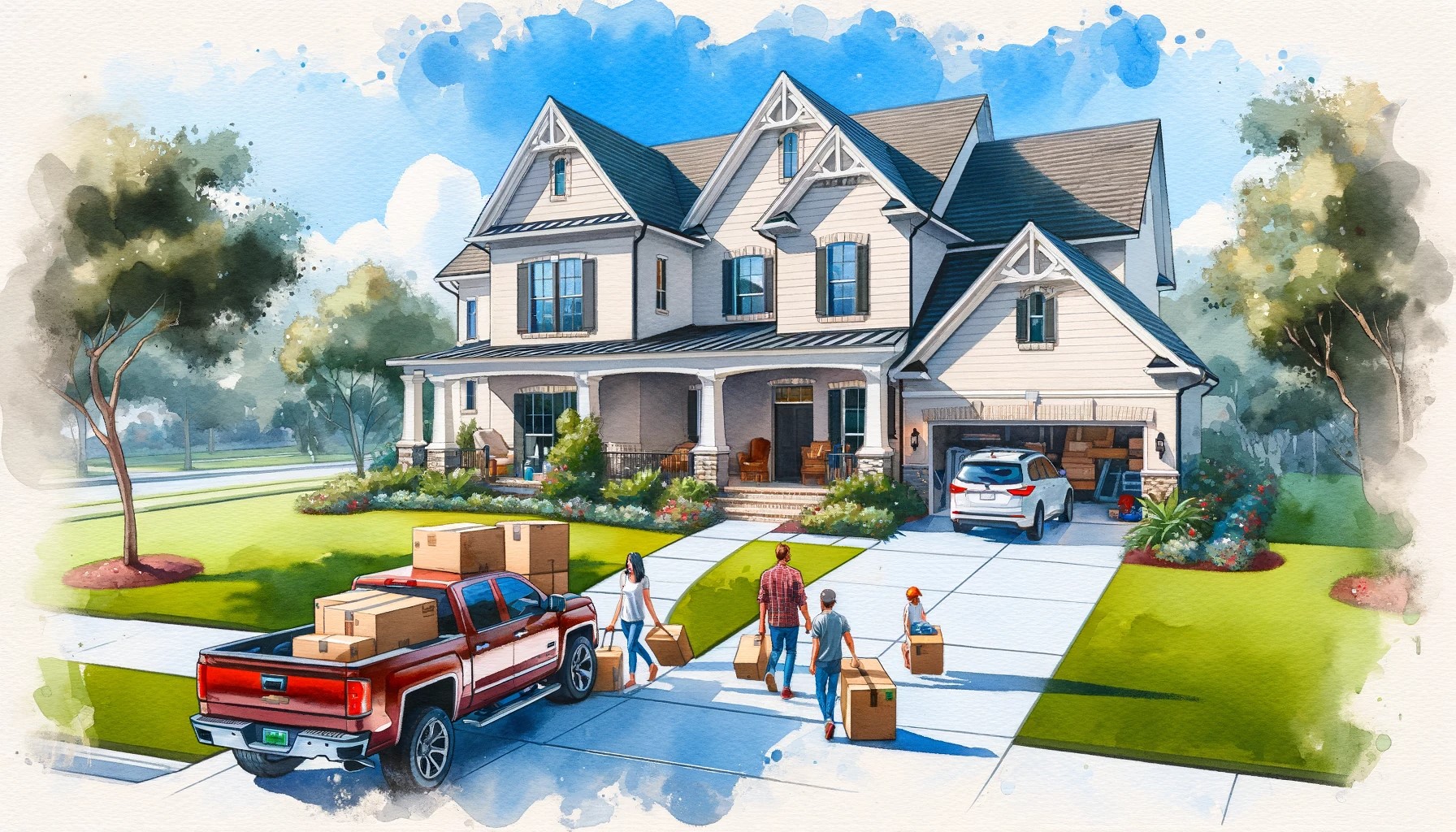 family moving into a North Central Florida home, with the primary color bein
